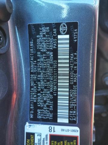 4T1BK1EB2EU111650 - 2014 TOYOTA AVALON BASE 灰色 照片 13