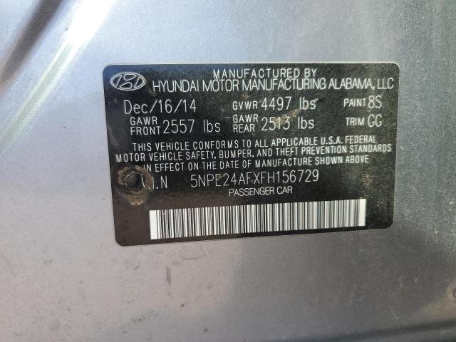 5NPE24AFXFH156729 - 2015 HYUNDAI SONATA SE SILVER photo 13