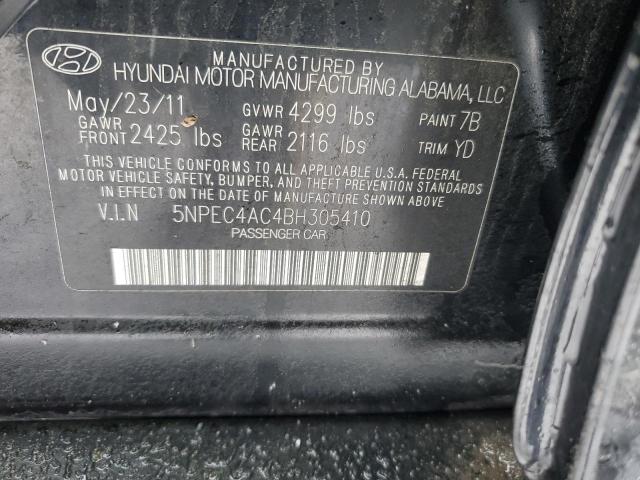 5NPEC4AC4BH305410 - 2011 HYUNDAI SONATA SE BLACK photo 12