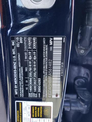 4JGDA5HB8FA561482 - 2015 MERCEDES-BENZ ML 350 4MATIC BLUE photo 12