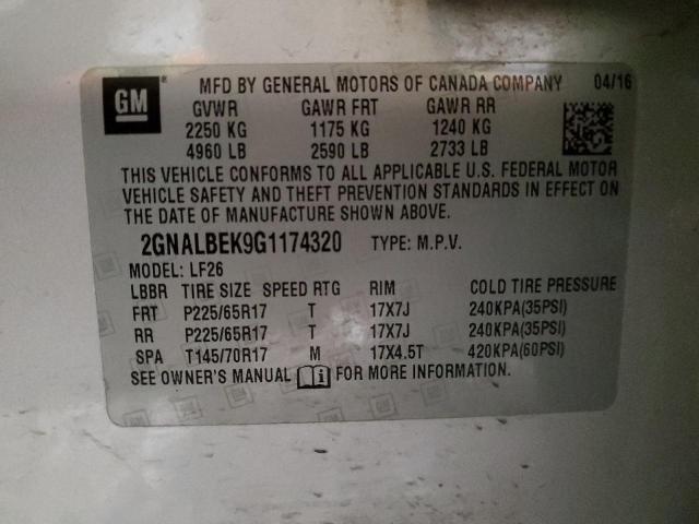 2GNALBEK9G1174320 - 2016 CHEVROLET EQUINOX LS SILVER photo 12