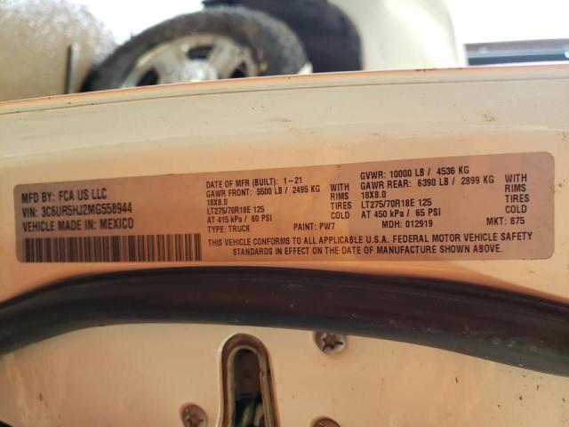 3C6UR5HJ2MG558944 - 2021 RAM 2500 TRADESMAN თეთრი ფოტო 13