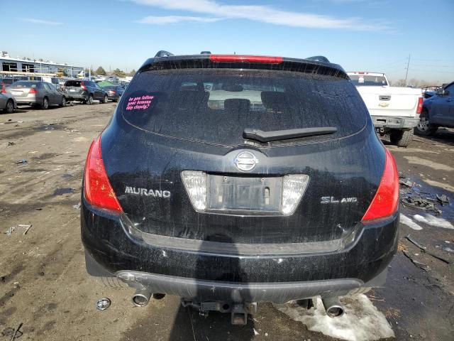 JN8AZ08W84W339325 - 2004 NISSAN MURANO SL BLACK photo 6