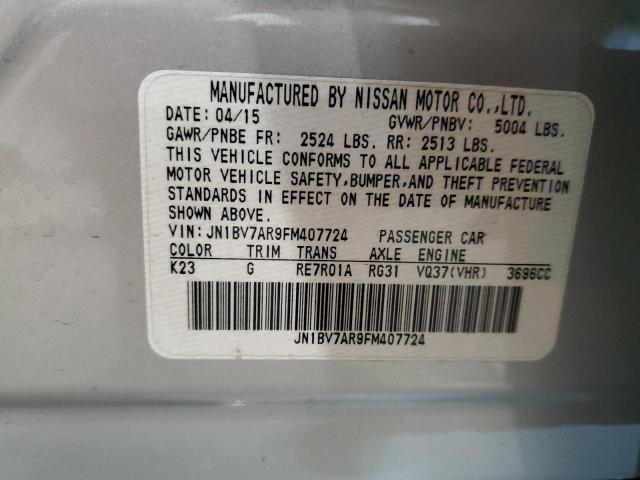 JN1BV7AR9FM407724 - 2015 INFINITI Q50 BASE SILVER photo 12