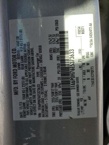 1FA6P0H76E5373633 - 2014 FORD FUSION SE SILVER photo 12