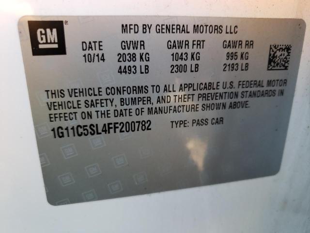 1G11C5SL4FF200782 - 2015 CHEVROLET MALIBU 1LT WHITE photo 12