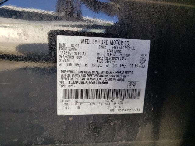 2LMPJ6LR1GBL58595 - 2016 LINCOLN MKX RESERVE Schwarz Foto 14