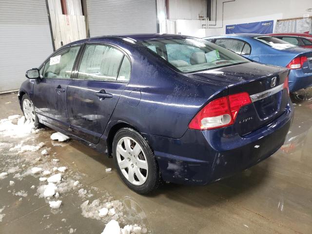 19XFA16589E000137 - 2009 HONDA CIVIC LX BLUE photo 2