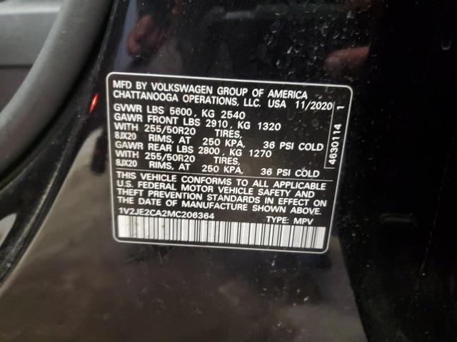 1V2JE2CA2MC206364 - 2021 VOLKSWAGEN ATLAS CROS SE BLACK photo 13