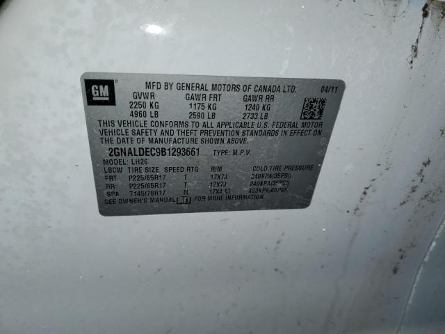 2GNALDEC9B1293661 - 2011 CHEVROLET EQUINOX LT WHITE photo 12