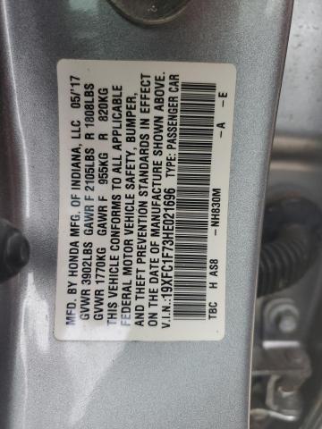 19XFC1F73HE021696 - 2017 HONDA CIVIC EXL SILVER photo 12