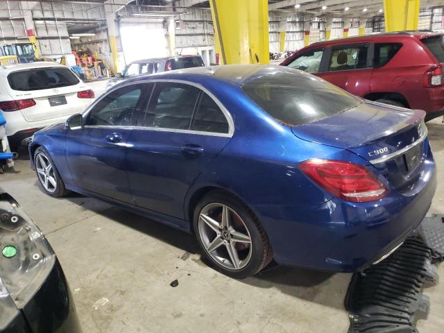 55SWF4KB0JU239502 - 2018 MERCEDES-BENZ C 300 4MATIC BLUE photo 2