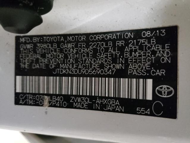 JTDKN3DU9D5690347 - 2013 TOYOTA PRIUS TEAL photo 13