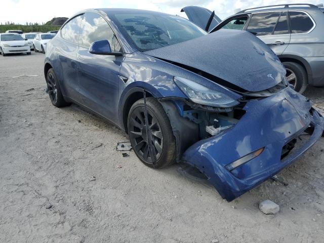 5YJYGDEE7MF085422 - 2021 TESLA MODEL Y BLUE photo 4