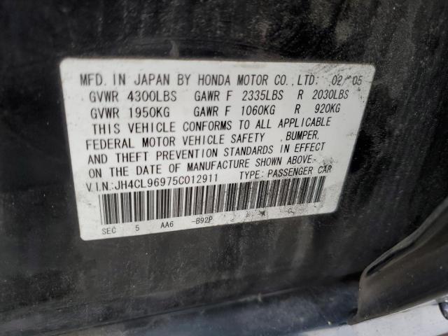 JH4CL96975C012911 - 2005 ACURA TSX BLACK photo 13