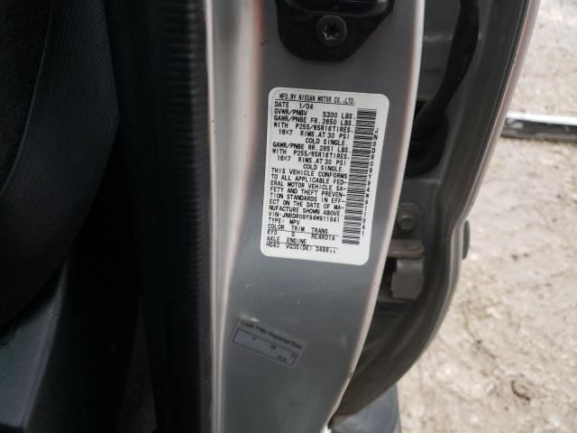 JN8DR09Y94W911841 - 2004 NISSAN PATHFINDER LE SILVER photo 14