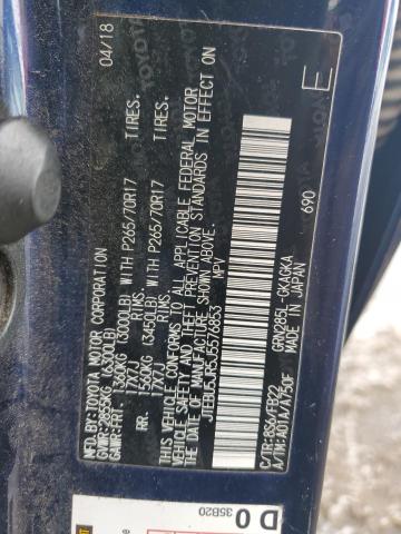 JTEBU5JR5J5576853 - 2018 TOYOTA 4RUNNER SR5/SR5 PREMIUM BLUE photo 13