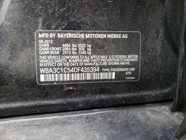 WBA3C1C54DF435394 - 2013 BMW 328 I SULEV BLACK photo 12