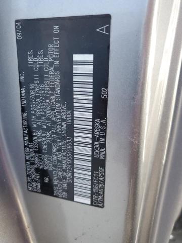 5TBRT341X5S458533 - 2005 TOYOTA TUNDRA ACCESS CAB SR5 SILVER photo 12