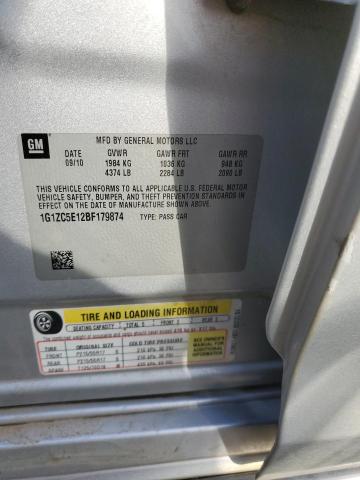 1G1ZC5E12BF179874 - 2011 CHEVROLET MALIBU 1LT SILVER photo 12