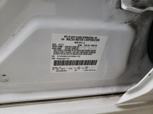 1YVHZ8CHXC5M41175 - 2012 MAZDA 6 I WHITE photo 12