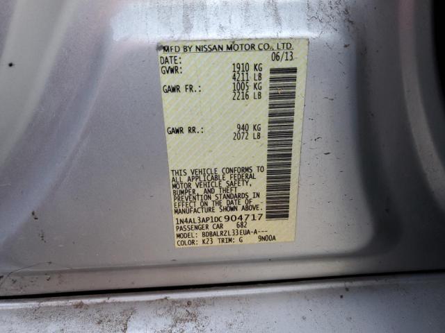 1N4AL3AP1DC904717 - 2013 NISSAN ALTIMA 2.5 SILVER photo 12