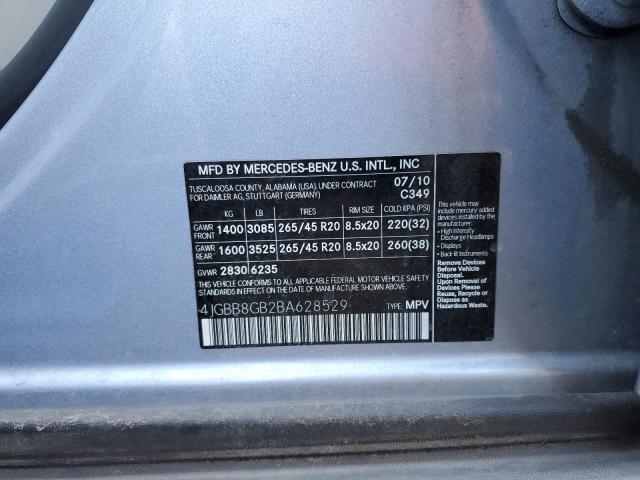 4JGBB8GB2BA628529 - 2011 MERCEDES-BENZ ML 350 4MATIC BLUE photo 13