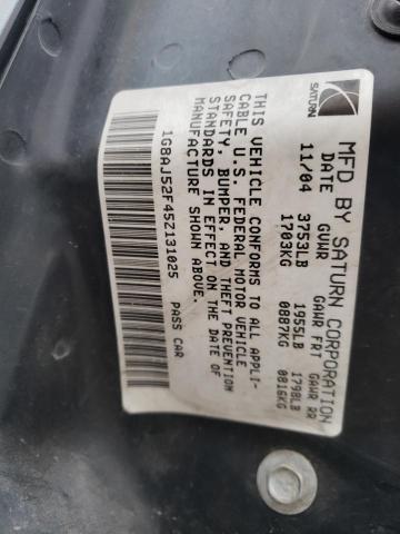 1G8AJ52F45Z131025 - 2005 SATURN ION LEVEL 2 GRAY photo 12