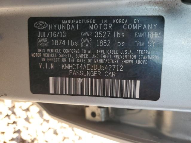 KMHCT4AE3DU542712 - 2013 HYUNDAI ACCENT GLS SILVER photo 12