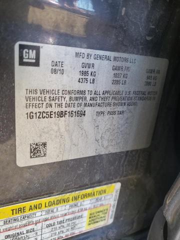 1G1ZC5E19BF161694 - 2011 CHEVROLET MALIBU 1LT გრაფიტი ფოტო 13