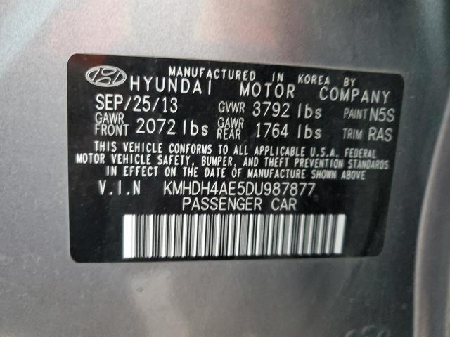 KMHDH4AE5DU987877 - 2013 HYUNDAI ELANTRA GLS CHARCOAL photo 13