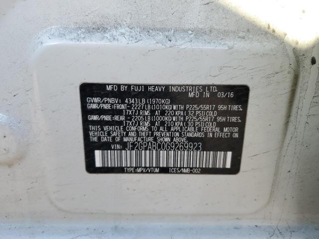JF2GPABC0G9269923 - 2016 SUBARU CROSSTREK PREMIUM თეთრი ფოტო 12