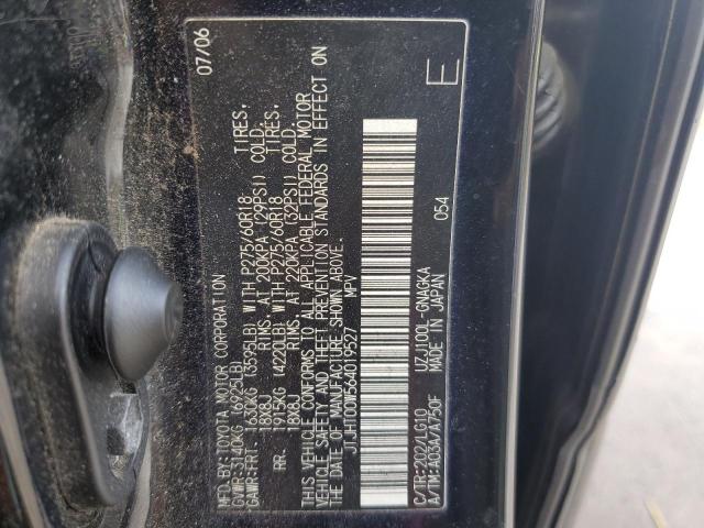 JTJHT00W564019527 - 2006 LEXUS LX 470 BLACK photo 12