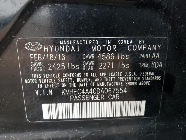 KMHEC4A40DA067554 - 2013 HYUNDAI SONATA HYB BLACK photo 12