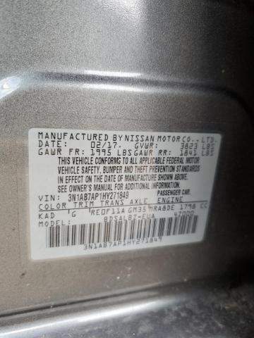 3N1AB7AP1HY271849 - 2017 NISSAN SENTRA S GRAY photo 12