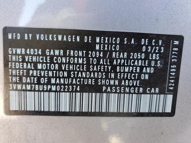 3VWAM7BU9PM022374 - 2023 VOLKSWAGEN JETTA SPORT SILVER photo 12