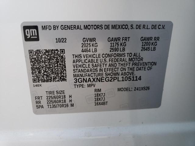 3GNAXNEG2PL105114 - 2023 CHEVROLET EQUINOX PREMIER WHITE photo 13