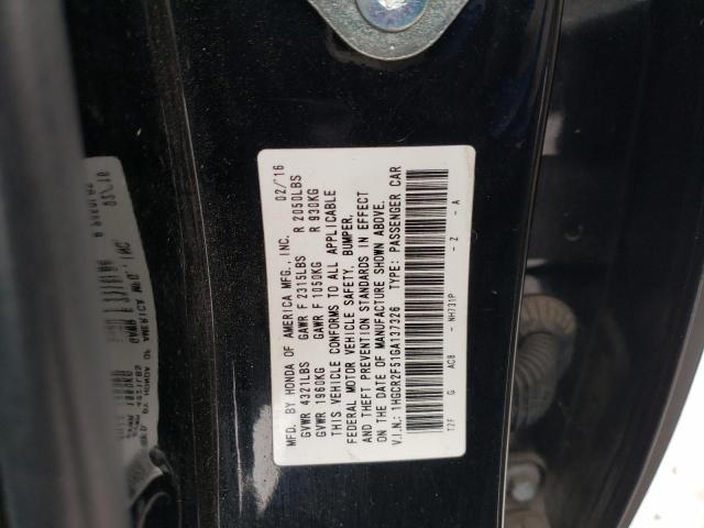 1HGCR2F51GA137326 - 2016 HONDA ACCORD SPORT BLACK photo 12