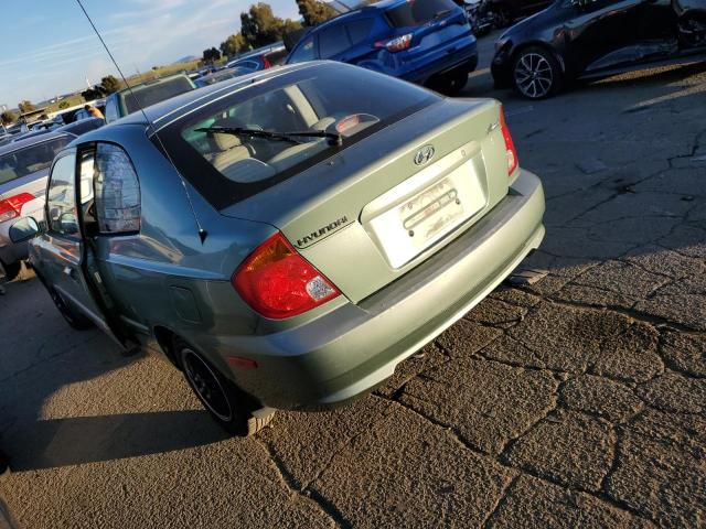 KMHCG35C05U322906 - 2005 HYUNDAI ACCENT GS GREEN photo 2