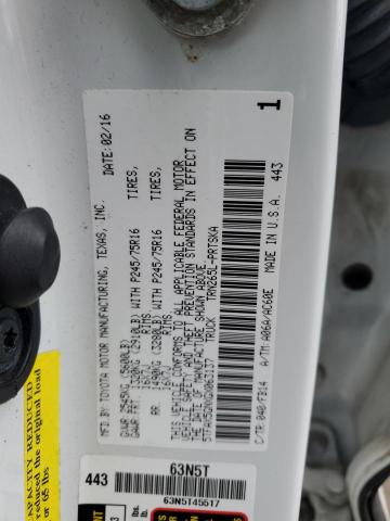 5TFAX5GNXGX063137 - 2016 TOYOTA TACOMA DOUBLE CAB 白色 照片 12