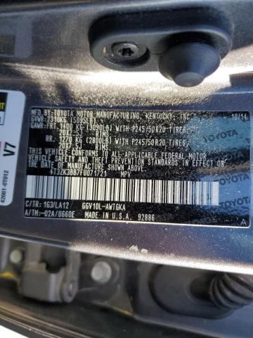 4T3ZK3BB7FU071721 - 2015 TOYOTA VENZA LE CHARCOAL photo 12