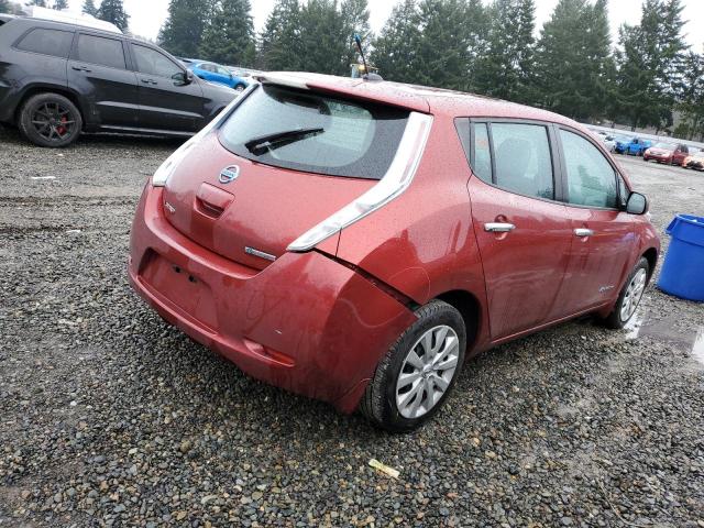 1N4AZ0CP4DC400897 - 2013 NISSAN LEAF S RED photo 3