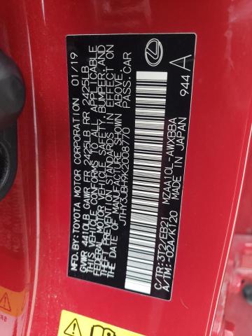 JTHY3JBH9K2008770 - 2019 LEXUS UX 200 RED photo 12