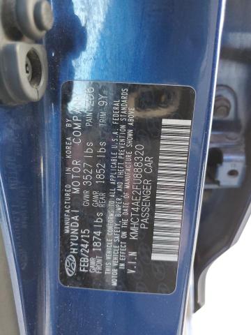 KMHCT4AE2FU888320 - 2015 HYUNDAI ACCENT GLS BLUE photo 12