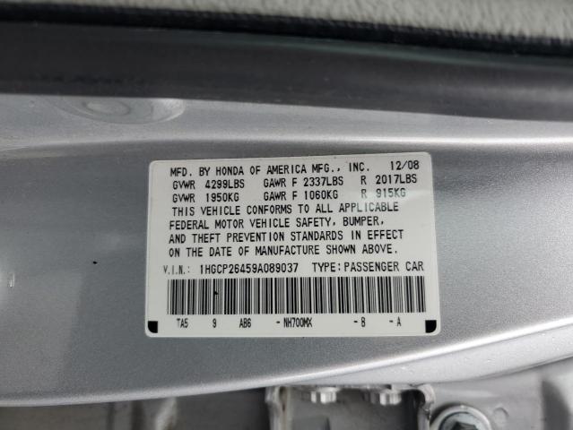 1HGCP26459A089037 - 2009 HONDA ACCORD LXP SILVER photo 12