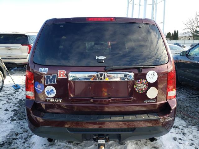 5FNYF4H54EB014873 - 2014 HONDA PILOT EXL BURGUNDY photo 6