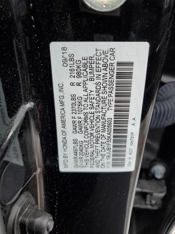19UUB1F55KA005603 - 2019 ACURA TLX TECHNOLOGY BLACK photo 13