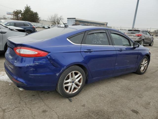 3FA6P0H70GR345648 - 2016 FORD FUSION SE BLUE photo 3