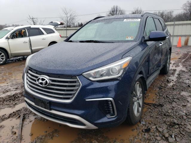 KM8SMDHF4HU191659 - 2017 HYUNDAI SANTA FE SE BLUE photo 1