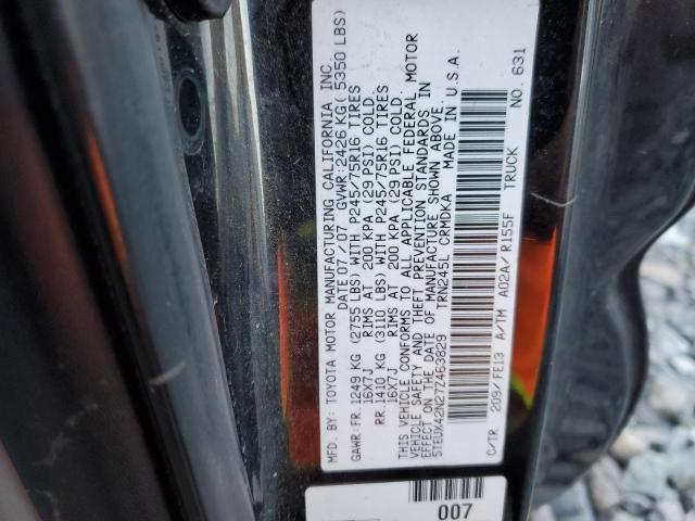 5TEUX42N27Z463829 - 2007 TOYOTA TACOMA ACCESS CAB Қара фото 13